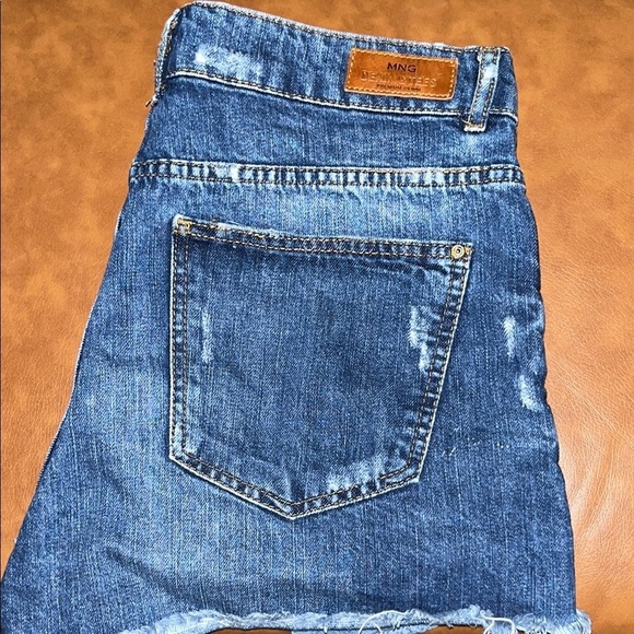 Mango Denim Cutoff Shorts High Rise Size 6 - Picture 3 of 16